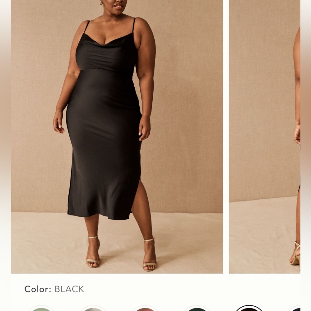 Anthropologie BLACK SATIN DRESS